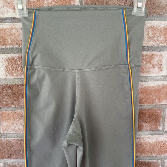 Nike Rainbow Stripe Dri Fit High Rise Yoga Leggings Gray XS - Picture 3 of 7